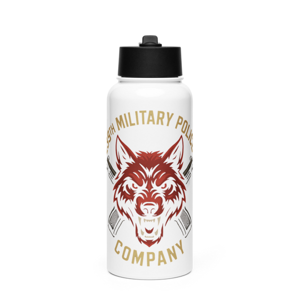 239th Military Police Company Stainless Steel Water Bottle with a Straw Lid