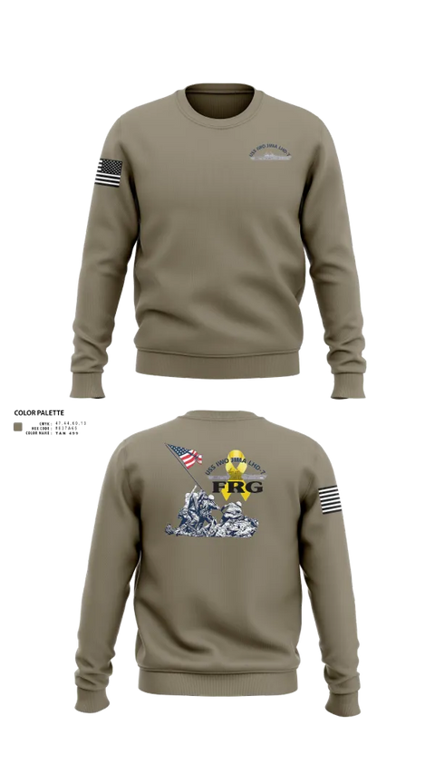 Crew Neck Sweatshirt, USS IWO JIMA LHD7 FRG, , Teamtime, Team time, sublimation, custom sports apparel, team uniforms, spirit wear, spiritwear, sports uniforms, custom shirts, team store, custom team store, fundraiser sports, apparel fundraiser