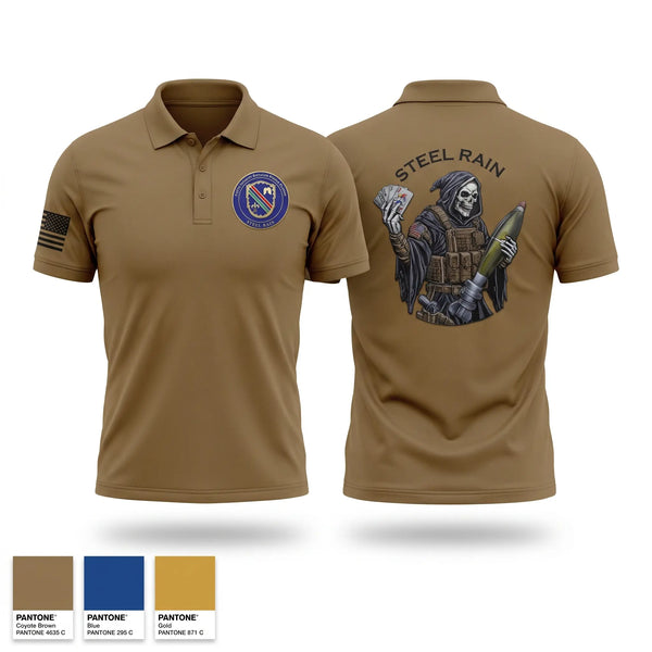 Short Sleeve Performance Polo, 1/160th HHC MORTARS, Army, Teamtime, Team time, sublimation, custom sports apparel, team uniforms, spirit wear, spiritwear, sports uniforms, custom shirts, team store, custom team store, fundraiser sports, apparel fundraiser