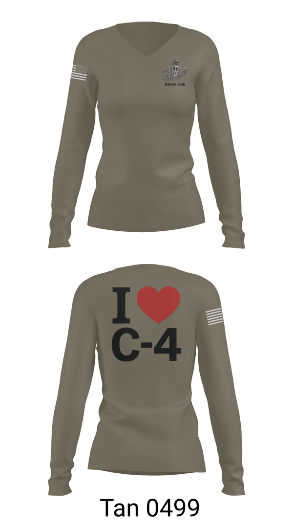 Womens Long Sleeve Vneck Shirt, 5th EOD, Air Force, Teamtime, Team time, sublimation, custom sports apparel, team uniforms, spirit wear, spiritwear, sports uniforms, custom shirts, team store, custom team store, fundraiser sports, apparel fundraiser
