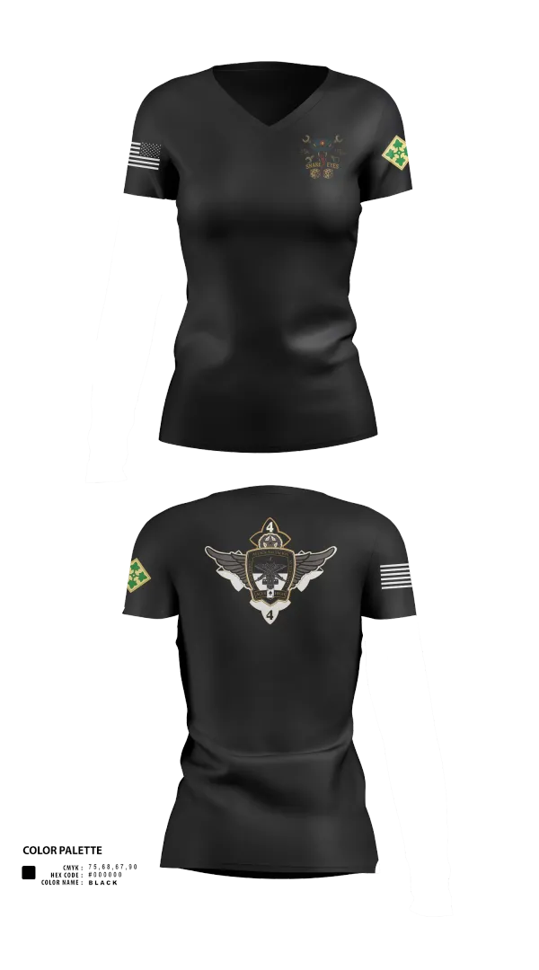 Womens Short Sleeve Vneck Shirt, 4-4 AB ECHO COMPANY, , Teamtime, Team time, sublimation, custom sports apparel, team uniforms, spirit wear, spiritwear, sports uniforms, custom shirts, team store, custom team store, fundraiser sports, apparel fundraiser