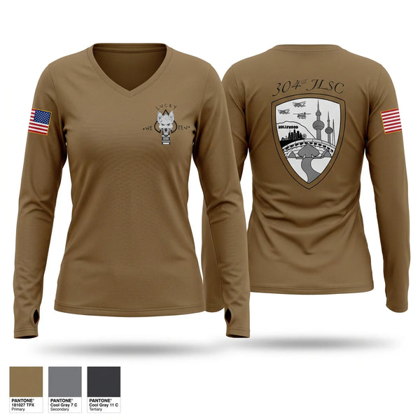 Womens Long Sleeve Vneck Shirt, 304th SBDE, Army, Teamtime, Team time, sublimation, custom sports apparel, team uniforms, spirit wear, spiritwear, sports uniforms, custom shirts, team store, custom team store, fundraiser sports, apparel fundraiser