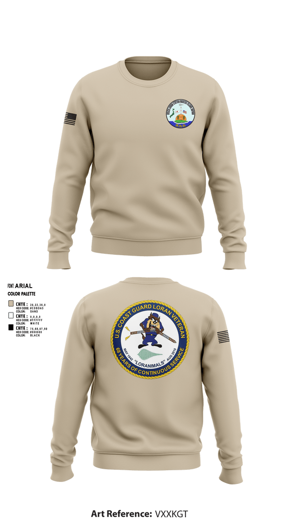 Crew Neck Sweatshirt, Marcus Island Loran Station, Coast Guard, Teamtime, Team time, sublimation, custom sports apparel, team uniforms, spirit wear, spiritwear, sports uniforms, custom shirts, team store, custom team store, fundraiser sports, apparel fundraiser