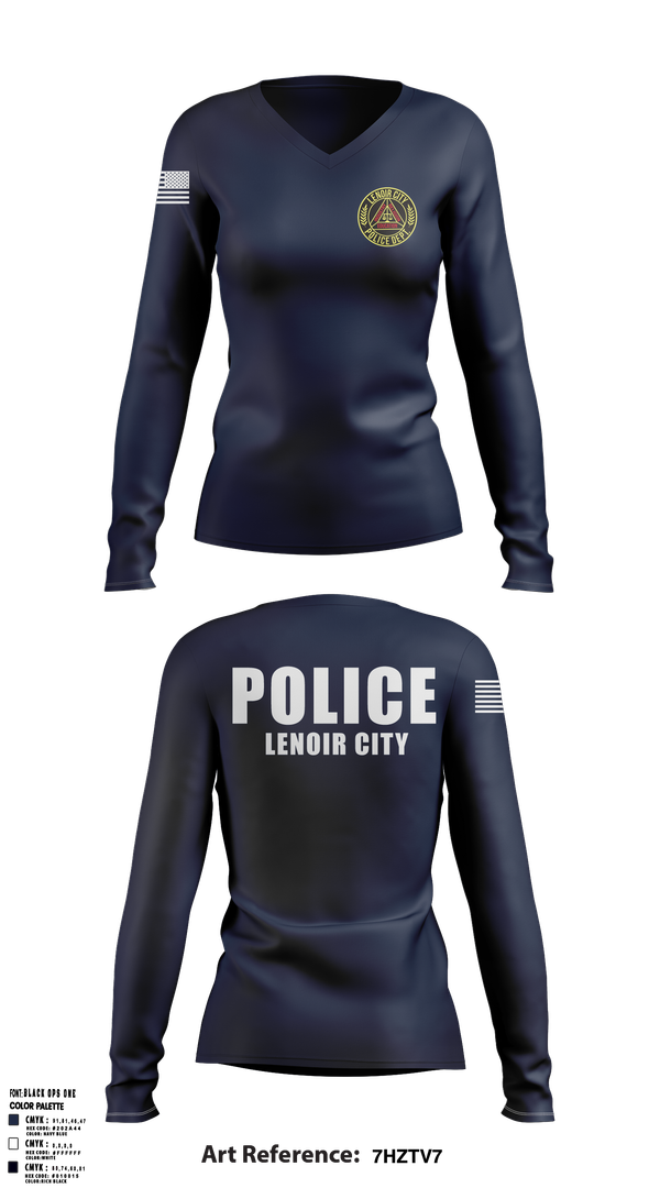 Womens Long Sleeve Vneck Shirt, Lenoir City Police Department, , Teamtime, Team time, sublimation, custom sports apparel, team uniforms, spirit wear, spiritwear, sports uniforms, custom shirts, team store, custom team store, fundraiser sports, apparel fundraiser