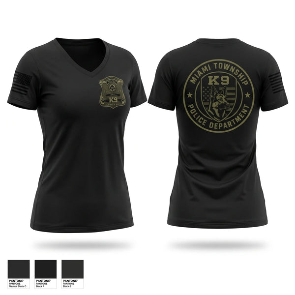 Womens Short Sleeve Vneck Shirt, Miami Township Police K9, Police, Teamtime, Team time, sublimation, custom sports apparel, team uniforms, spirit wear, spiritwear, sports uniforms, custom shirts, team store, custom team store, fundraiser sports, apparel fundraiser
