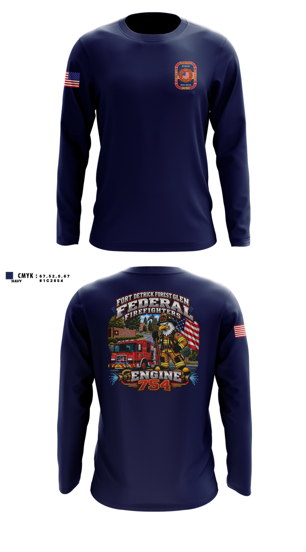 Long Sleeve Performance Shirt, Fort Detrick Forest Glen Federal Firefighters, Fire Department, Teamtime, Team time, sublimation, custom sports apparel, team uniforms, spirit wear, spiritwear, sports uniforms, custom shirts, team store, custom team store, fundraiser sports, apparel fundraiser
