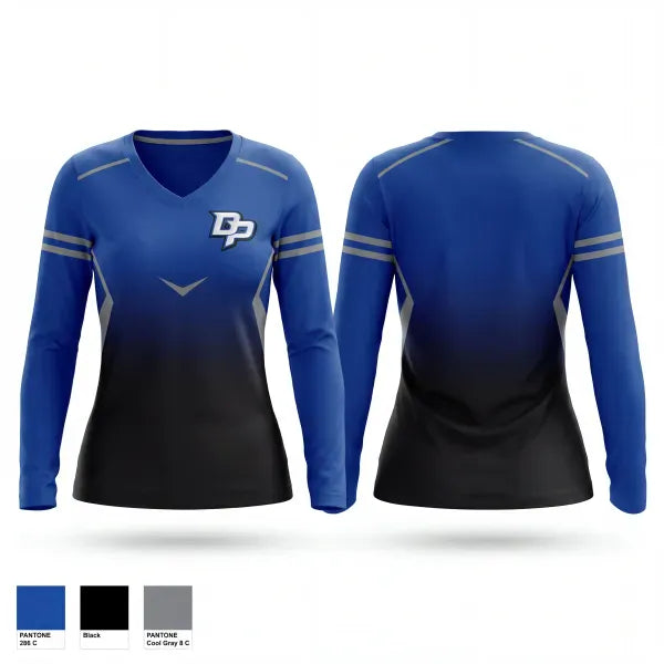 Womens Long Sleeve Vneck Shirt, DOG POUND, Baseball, Teamtime, Team time, sublimation, custom sports apparel, team uniforms, spirit wear, spiritwear, sports uniforms, custom shirts, team store, custom team store, fundraiser sports, apparel fundraiser