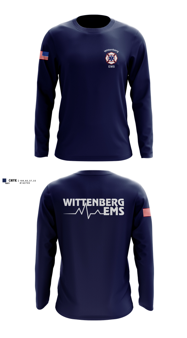 Long Sleeve Performance Shirt, Wittenberg Area Protective Services District, Fire Department, Teamtime, Team time, sublimation, custom sports apparel, team uniforms, spirit wear, spiritwear, sports uniforms, custom shirts, team store, custom team store, fundraiser sports, apparel fundraiser