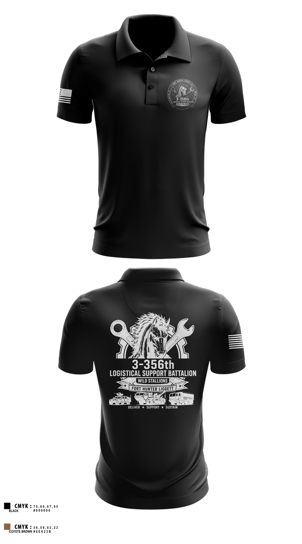 Short Sleeve Performance Polo, 3-356 LSB (Wild Stallions), Army, Teamtime, Team time, sublimation, custom sports apparel, team uniforms, spirit wear, spiritwear, sports uniforms, custom shirts, team store, custom team store, fundraiser sports, apparel fundraiser