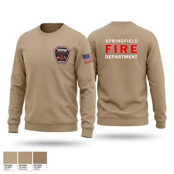 Crew Neck Sweatshirt, Springfield Volunteer Fire Dept., Fire Department, Teamtime, Team time, sublimation, custom sports apparel, team uniforms, spirit wear, spiritwear, sports uniforms, custom shirts, team store, custom team store, fundraiser sports, apparel fundraiser