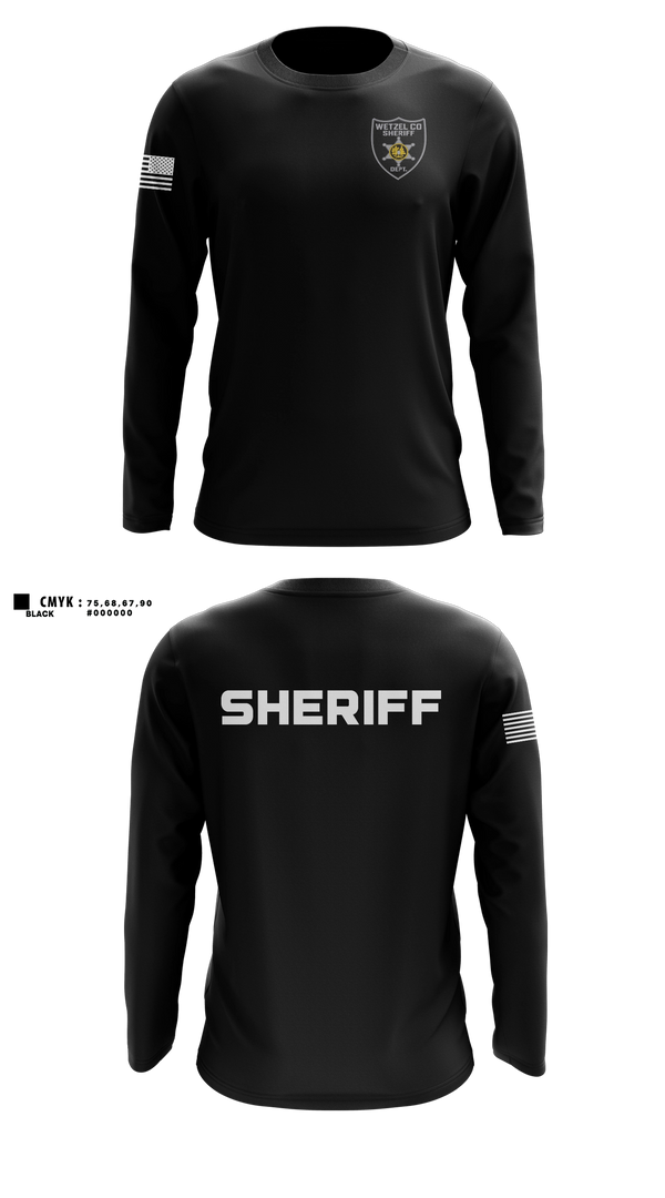 Long Sleeve Performance Shirt, Wetzel County Sheriff, Police, Teamtime, Team time, sublimation, custom sports apparel, team uniforms, spirit wear, spiritwear, sports uniforms, custom shirts, team store, custom team store, fundraiser sports, apparel fundraiser