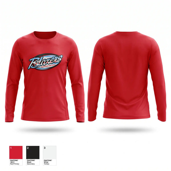 Long Sleeve Performance Shirt, Blazers, Softball, Teamtime, Team time, sublimation, custom sports apparel, team uniforms, spirit wear, spiritwear, sports uniforms, custom shirts, team store, custom team store, fundraiser sports, apparel fundraiser