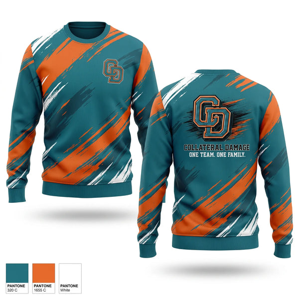 Crew Neck Sweatshirt, Collateral Damage, Softball, Teamtime, Team time, sublimation, custom sports apparel, team uniforms, spirit wear, spiritwear, sports uniforms, custom shirts, team store, custom team store, fundraiser sports, apparel fundraiser