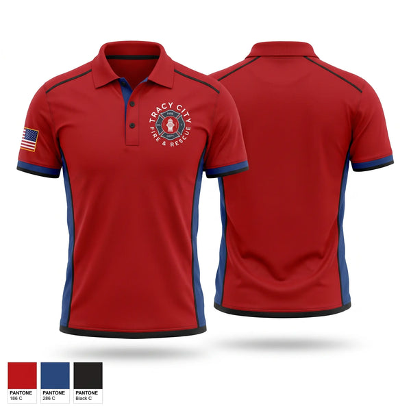 Short Sleeve Performance Polo, Tracy City, Fire Department, Teamtime, Team time, sublimation, custom sports apparel, team uniforms, spirit wear, spiritwear, sports uniforms, custom shirts, team store, custom team store, fundraiser sports, apparel fundraiser