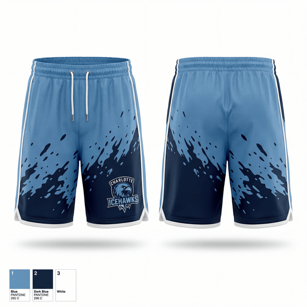 Athletic Shorts With Pockets, Charlotte Icehawks, Ice Hockey, Teamtime, Team time, sublimation, custom sports apparel, team uniforms, spirit wear, spiritwear, sports uniforms, custom shirts, team store, custom team store, fundraiser sports, apparel fundraiser