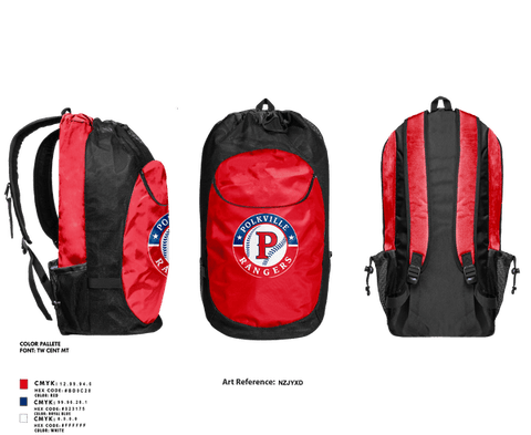 Gear Bag, Polkville Rangers, Baseball, Teamtime, Team time, sublimation, custom sports apparel, team uniforms, spirit wear, spiritwear, sports uniforms, custom shirts, team store, custom team store, fundraiser sports, apparel fundraiser