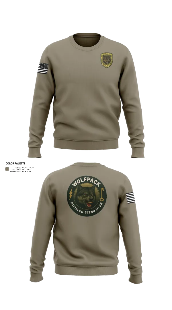 Crew Neck Sweatshirt, Alpha Company, 742nd MI BN, , Teamtime, Team time, sublimation, custom sports apparel, team uniforms, spirit wear, spiritwear, sports uniforms, custom shirts, team store, custom team store, fundraiser sports, apparel fundraiser