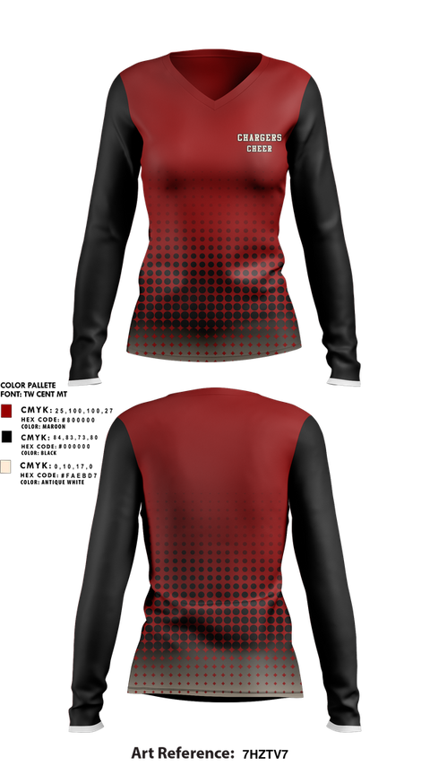 Womens Long Sleeve Vneck Shirt, Chargers, Cheer, Teamtime, Team time, sublimation, custom sports apparel, team uniforms, spirit wear, spiritwear, sports uniforms, custom shirts, team store, custom team store, fundraiser sports, apparel fundraiser