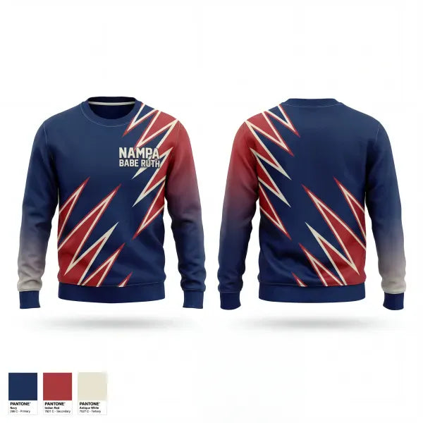 Crew Neck Sweatshirt, Nampa Babe Ruth, Baseball, Teamtime, Team time, sublimation, custom sports apparel, team uniforms, spirit wear, spiritwear, sports uniforms, custom shirts, team store, custom team store, fundraiser sports, apparel fundraiser