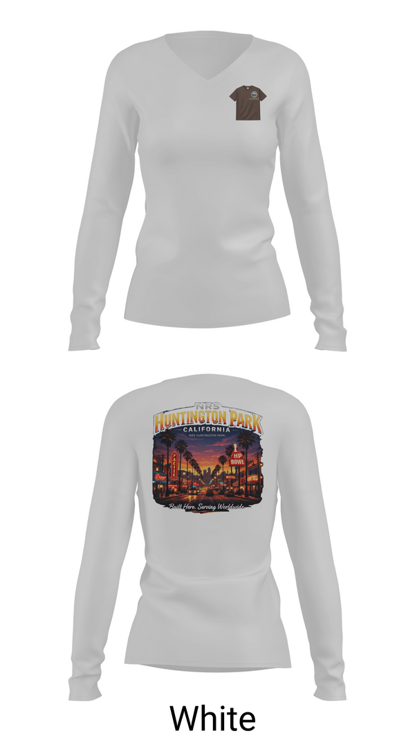 Womens Long Sleeve Vneck Shirt, NTAG PACIFC, Navy, Teamtime, Team time, sublimation, custom sports apparel, team uniforms, spirit wear, spiritwear, sports uniforms, custom shirts, team store, custom team store, fundraiser sports, apparel fundraiser