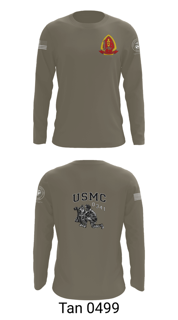 Long Sleeve Performance Shirt, 1st Bn 2mar 2nd MarDiv, , Teamtime, Team time, sublimation, custom sports apparel, team uniforms, spirit wear, spiritwear, sports uniforms, custom shirts, team store, custom team store, fundraiser sports, apparel fundraiser