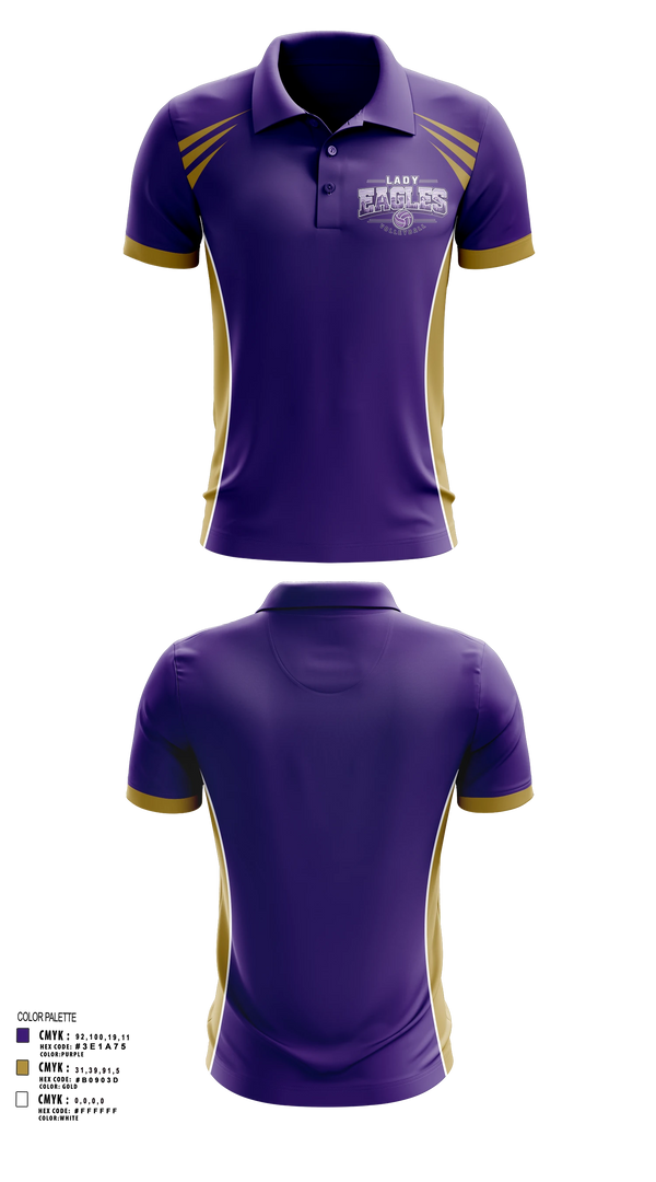 Short Sleeve Performance Polo, Lady Eagles, Women's Volleyball, Teamtime, Team time, sublimation, custom sports apparel, team uniforms, spirit wear, spiritwear, sports uniforms, custom shirts, team store, custom team store, fundraiser sports, apparel fundraiser