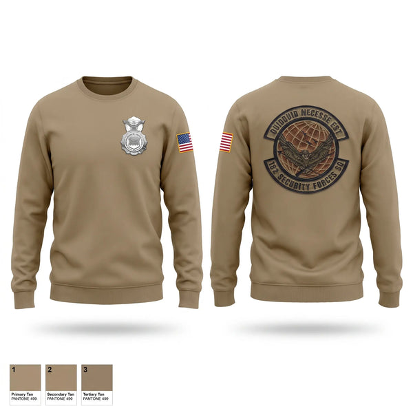 Crew Neck Sweatshirt, 182nd Security Forces Squadron, Air Force, Teamtime, Team time, sublimation, custom sports apparel, team uniforms, spirit wear, spiritwear, sports uniforms, custom shirts, team store, custom team store, fundraiser sports, apparel fundraiser