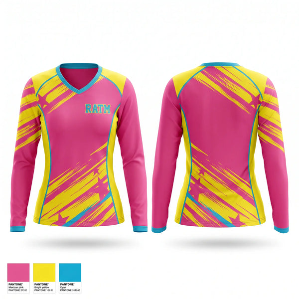 Womens Long Sleeve Vneck Shirt, RATM, Women's Soccer, Teamtime, Team time, sublimation, custom sports apparel, team uniforms, spirit wear, spiritwear, sports uniforms, custom shirts, team store, custom team store, fundraiser sports, apparel fundraiser