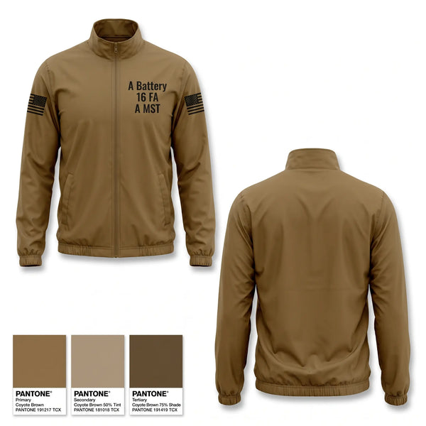 Windbreaker, A Battery, 1-6 FA, A MST, Army, Teamtime, Team time, sublimation, custom sports apparel, team uniforms, spirit wear, spiritwear, sports uniforms, custom shirts, team store, custom team store, fundraiser sports, apparel fundraiser
