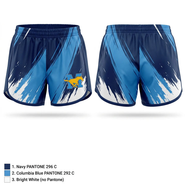 Womens Shorts, Mustangs, Wrestling, Teamtime, Team time, sublimation, custom sports apparel, team uniforms, spirit wear, spiritwear, sports uniforms, custom shirts, team store, custom team store, fundraiser sports, apparel fundraiser