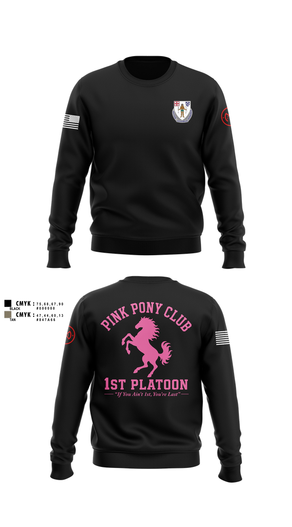 Crew Neck Sweatshirt, 1/182 1st Platoon, National Guard, Teamtime, Team time, sublimation, custom sports apparel, team uniforms, spirit wear, spiritwear, sports uniforms, custom shirts, team store, custom team store, fundraiser sports, apparel fundraiser