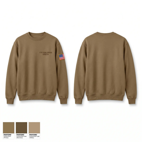 Crew Neck Sweatshirt, 11th signal brigade 62nd esb-e, Army, Teamtime, Team time, sublimation, custom sports apparel, team uniforms, spirit wear, spiritwear, sports uniforms, custom shirts, team store, custom team store, fundraiser sports, apparel fundraiser