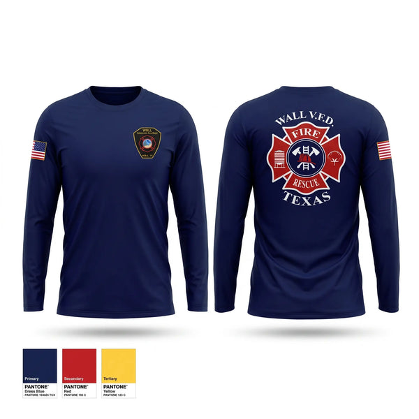 Long Sleeve Performance Shirt, Wall Volunteer Fire Department, Fire Department, Teamtime, Team time, sublimation, custom sports apparel, team uniforms, spirit wear, spiritwear, sports uniforms, custom shirts, team store, custom team store, fundraiser sports, apparel fundraiser