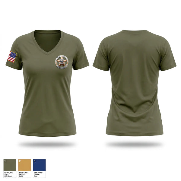 Womens Short Sleeve Vneck Shirt, Ness County Sheriff’s Office, Police, Teamtime, Team time, sublimation, custom sports apparel, team uniforms, spirit wear, spiritwear, sports uniforms, custom shirts, team store, custom team store, fundraiser sports, apparel fundraiser
