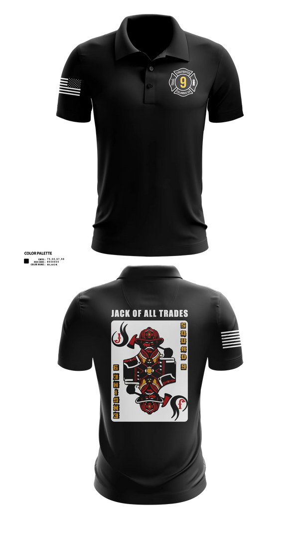 Short Sleeve Performance Polo, Station 9, Fire Department, Teamtime, Team time, sublimation, custom sports apparel, team uniforms, spirit wear, spiritwear, sports uniforms, custom shirts, team store, custom team store, fundraiser sports, apparel fundraiser