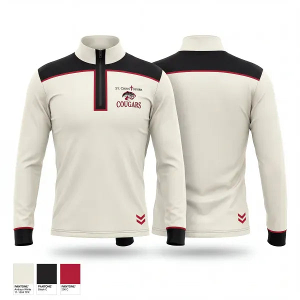 Quarter Zip Jacket, Cougars, Men's Basketball, Teamtime, Team time, sublimation, custom sports apparel, team uniforms, spirit wear, spiritwear, sports uniforms, custom shirts, team store, custom team store, fundraiser sports, apparel fundraiser