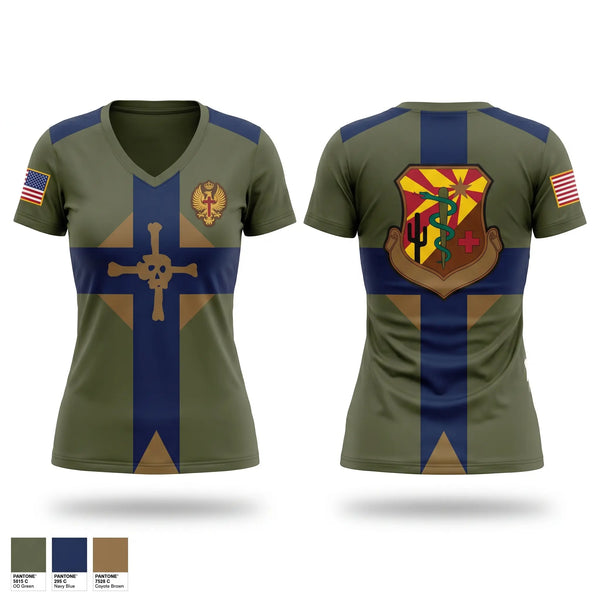 Womens Short Sleeve Vneck Shirt, 161 MDG, Air Force, Teamtime, Team time, sublimation, custom sports apparel, team uniforms, spirit wear, spiritwear, sports uniforms, custom shirts, team store, custom team store, fundraiser sports, apparel fundraiser