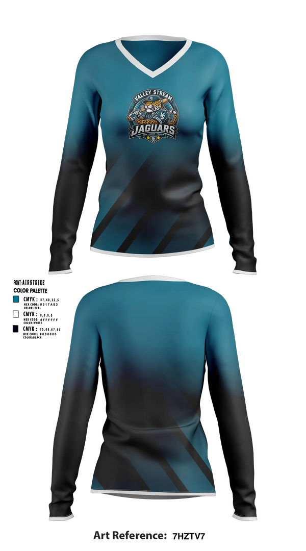 Womens Long Sleeve Vneck Shirt, JAGUARS, Softball, Teamtime, Team time, sublimation, custom sports apparel, team uniforms, spirit wear, spiritwear, sports uniforms, custom shirts, team store, custom team store, fundraiser sports, apparel fundraiser