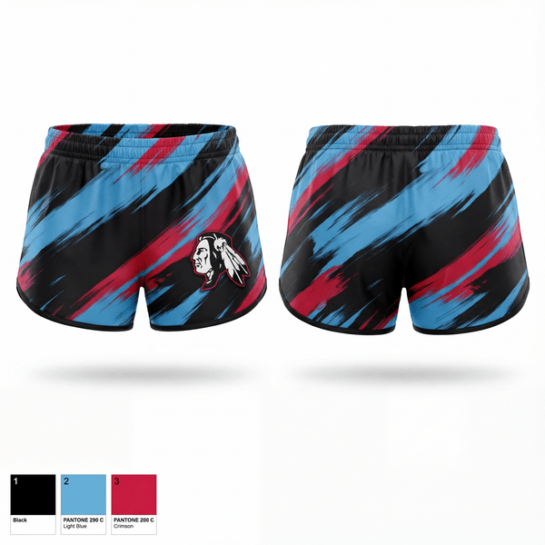Womens Shorts, Owyhee Braves, Wrestling, Teamtime, Team time, sublimation, custom sports apparel, team uniforms, spirit wear, spiritwear, sports uniforms, custom shirts, team store, custom team store, fundraiser sports, apparel fundraiser