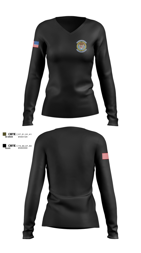 Womens Long Sleeve Vneck Shirt, Joint Task Force- 6, Marines, Teamtime, Team time, sublimation, custom sports apparel, team uniforms, spirit wear, spiritwear, sports uniforms, custom shirts, team store, custom team store, fundraiser sports, apparel fundraiser