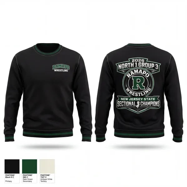 Crew Neck Sweatshirt, Ramapo Raiders, Wrestling, Teamtime, Team time, sublimation, custom sports apparel, team uniforms, spirit wear, spiritwear, sports uniforms, custom shirts, team store, custom team store, fundraiser sports, apparel fundraiser
