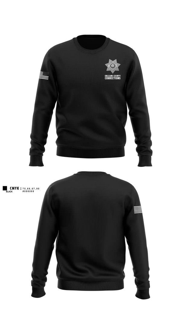 Crew Neck Sweatshirt, Orleans County Corrections, Police, Teamtime, Team time, sublimation, custom sports apparel, team uniforms, spirit wear, spiritwear, sports uniforms, custom shirts, team store, custom team store, fundraiser sports, apparel fundraiser