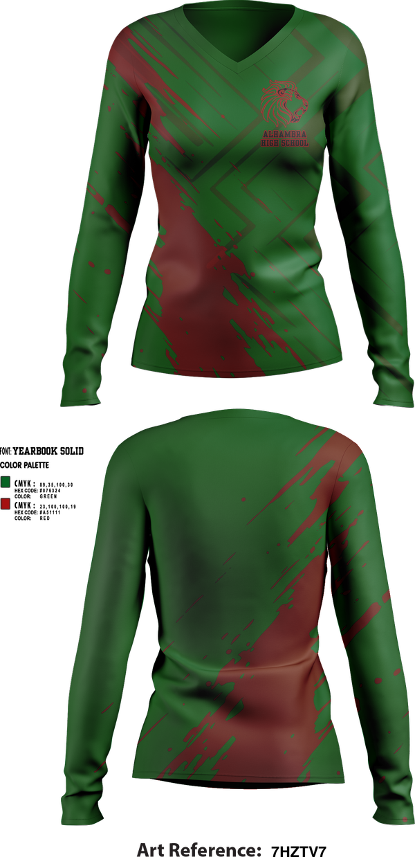 Womens Long Sleeve Vneck Shirt, Alhambra High School Cheer, Cheer, Teamtime, Team time, sublimation, custom sports apparel, team uniforms, spirit wear, spiritwear, sports uniforms, custom shirts, team store, custom team store, fundraiser sports, apparel fundraiser