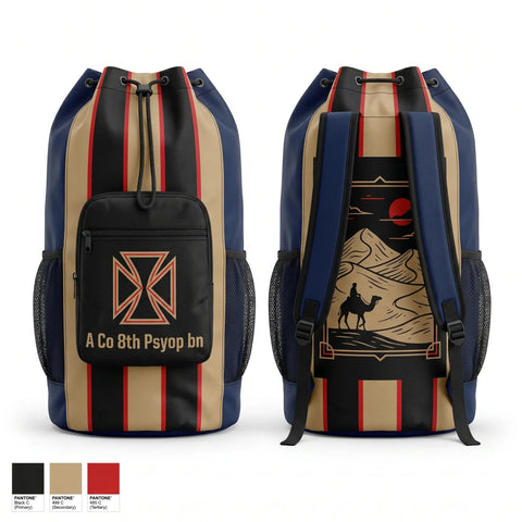 Gear Bag, A Co 8th Psyop bn, Army, Teamtime, Team time, sublimation, custom sports apparel, team uniforms, spirit wear, spiritwear, sports uniforms, custom shirts, team store, custom team store, fundraiser sports, apparel fundraiser