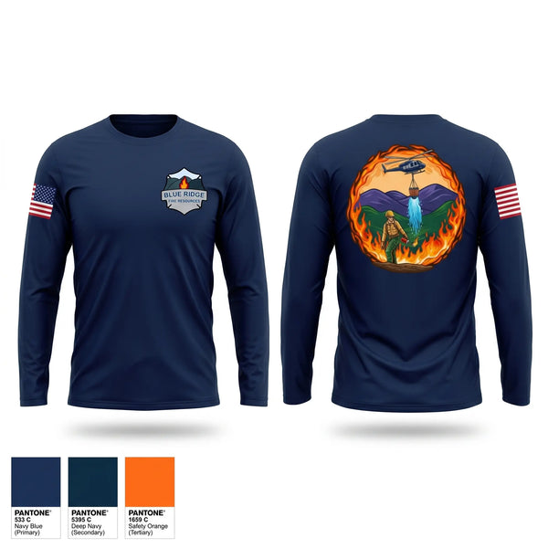 Long Sleeve Performance Shirt, Blue Ridge Fire Resources, Fire Department, Teamtime, Team time, sublimation, custom sports apparel, team uniforms, spirit wear, spiritwear, sports uniforms, custom shirts, team store, custom team store, fundraiser sports, apparel fundraiser