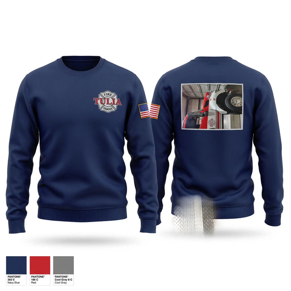 Crew Neck Sweatshirt, Tulia Fire Department, Fire Department, Teamtime, Team time, sublimation, custom sports apparel, team uniforms, spirit wear, spiritwear, sports uniforms, custom shirts, team store, custom team store, fundraiser sports, apparel fundraiser