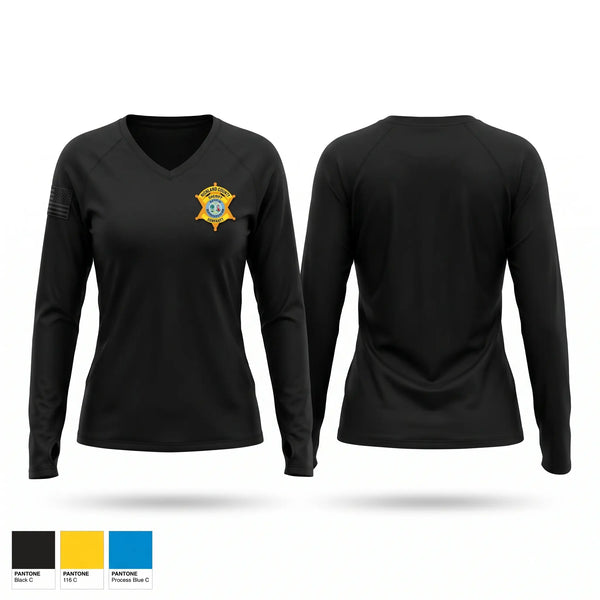Womens Long Sleeve Vneck Shirt, Richland County Sheriff’s Department, Police, Teamtime, Team time, sublimation, custom sports apparel, team uniforms, spirit wear, spiritwear, sports uniforms, custom shirts, team store, custom team store, fundraiser sports, apparel fundraiser