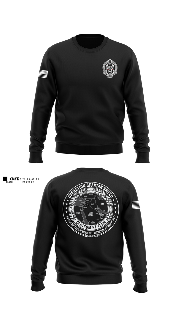 Crew Neck Sweatshirt, CENTCOM PT TEAM, Army, Teamtime, Team time, sublimation, custom sports apparel, team uniforms, spirit wear, spiritwear, sports uniforms, custom shirts, team store, custom team store, fundraiser sports, apparel fundraiser