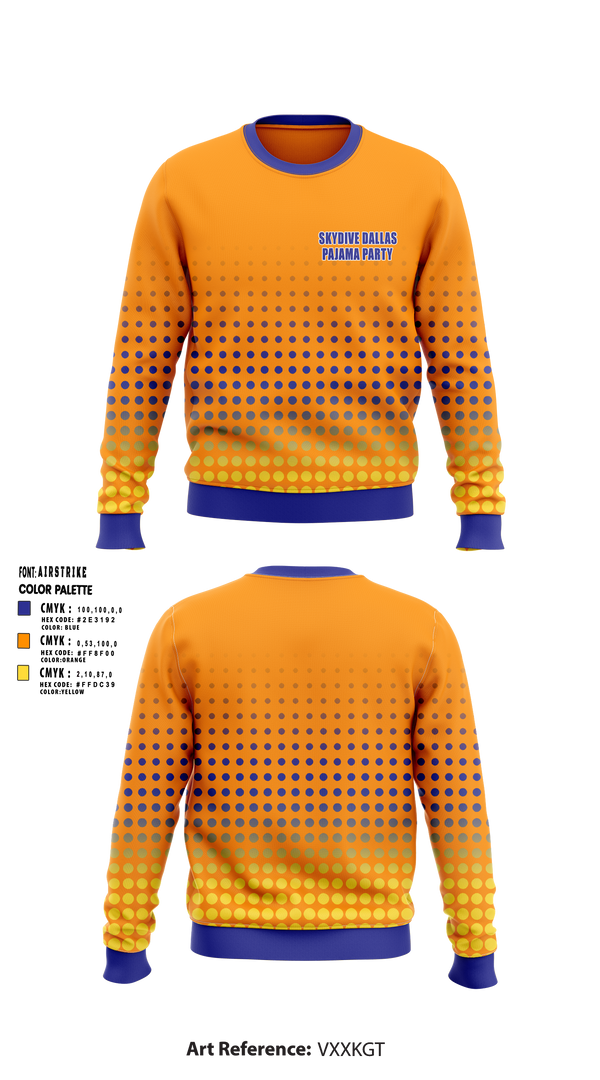 Crew Neck Sweatshirt, Skydive Dallas Pajama Party, Water Polo, Teamtime, Team time, sublimation, custom sports apparel, team uniforms, spirit wear, spiritwear, sports uniforms, custom shirts, team store, custom team store, fundraiser sports, apparel fundraiser