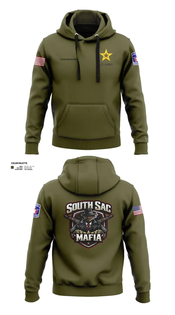 Hoodie, SAC SOUTH, Army, Teamtime, Team time, sublimation, custom sports apparel, team uniforms, spirit wear, spiritwear, sports uniforms, custom shirts, team store, custom team store, fundraiser sports, apparel fundraiser